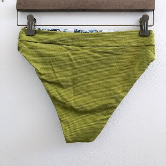 NWOT MAAJI High Rise Olive Green Reversible Bikini Bottom Large Size - Picture 4 of 13